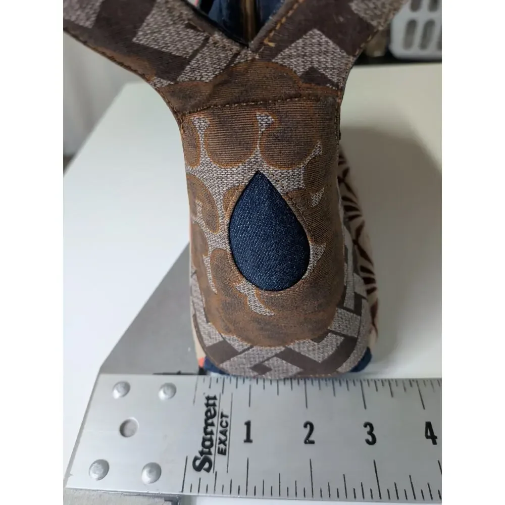 Vintage Y2K Custo Barcelona Graphic Art Leather Denim Handbag